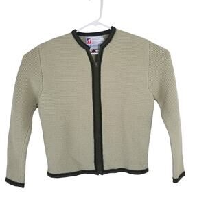 VTG Astri Handarbeit Womens Medium Made in Austria Wool Cardigan Zip Tan Sweater